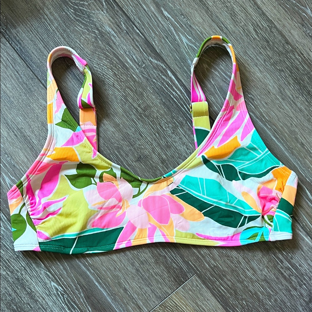 Xhilaration Floral Multicolor Bikini Top